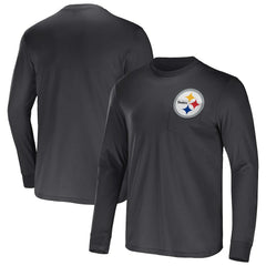 Pittsburgh Steelers NFL x Darius Rucker Collection Team Long Sleeve Pocket T-Shirt - Black T-shirts