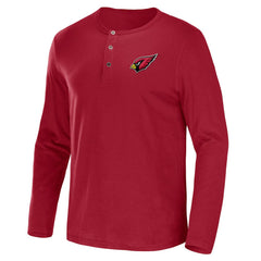 Arizona Cardinals NFL x Darius Rucker Collection Slub Jersey Henley Long Sleeve T-Shirt - Cardinal T-shirts