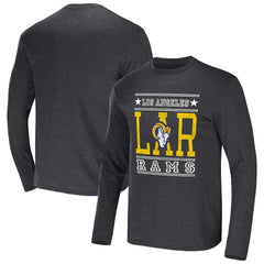 Los Angeles Rams NFL x Darius Rucker Collection Long Sleeve T-Shirt - Heathered Charcoal T-shirts