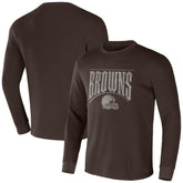 Cleveland Browns NFL x Darius Rucker Collection Long Sleeve Thermal T-Shirt - Brown T-shirts