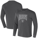 Las Vegas Raiders NFL x Darius Rucker Collection Long Sleeve Thermal T-Shirt - Charcoal T-shirts