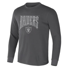 Las Vegas Raiders NFL x Darius Rucker Collection Long Sleeve Thermal T-Shirt - Charcoal T-shirts
