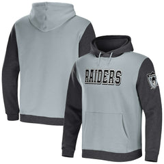 Las Vegas Raiders NFL x Darius Rucker Collection Colorblock Pullover Hoodie - Gray/Charcoal Hoodies