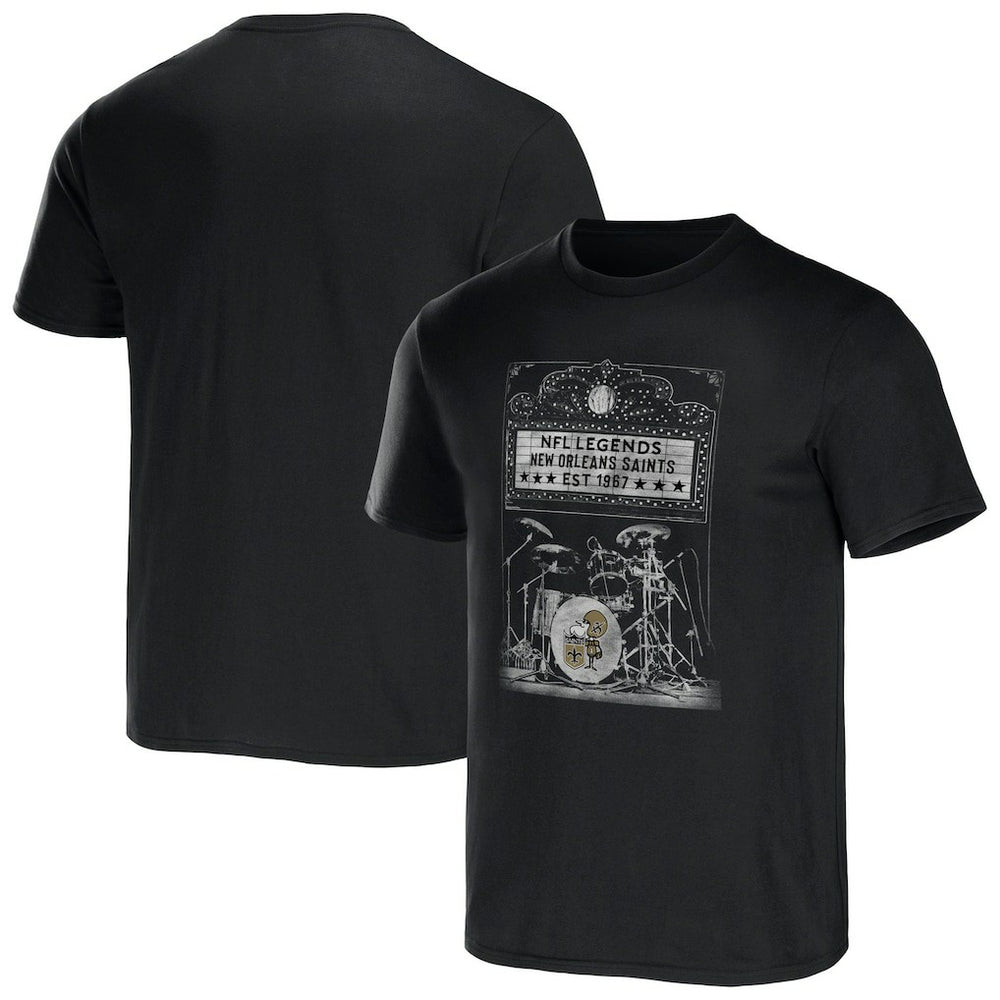 New Orleans Saints NFL x Darius Rucker Collection Band T-Shirt - Black T-shirts