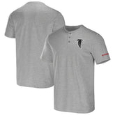Atlanta Falcons NFL x Darius Rucker Collection Henley T-Shirt - Heather Gray T-shirts