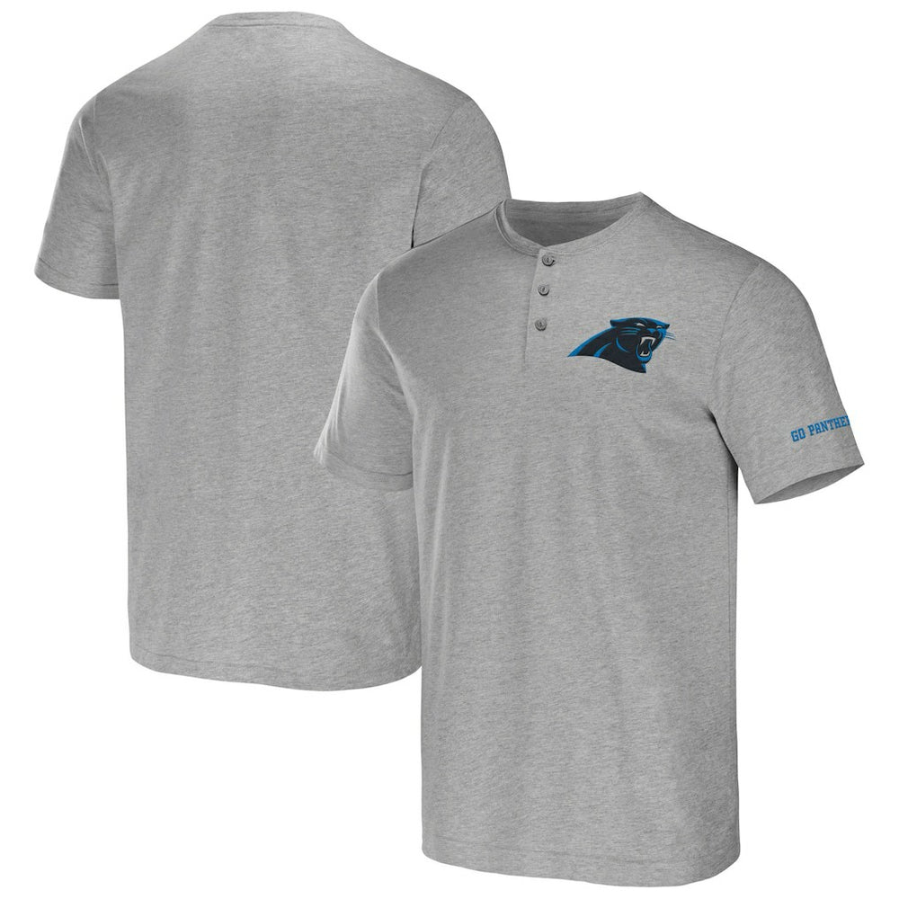 Carolina Panthers NFL x Darius Rucker Collection Henley T-Shirt - Heather Gray T-shirts