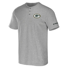 Green Bay Packers NFL x Darius Rucker Collection Henley T-Shirt - Heather Gray T-shirts