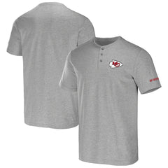 Kansas City Chiefs NFL x Darius Rucker Collection Henley T-Shirt - Heather Gray T-shirts