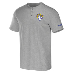 Los Angeles Rams NFL x Darius Rucker Collection Henley T-Shirt - Heather Gray T-shirts