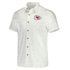 Kansas City Chiefs NFL x Darius Rucker Collection Woven Button-Up T-Shirt - White T-shirts