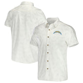 Los Angeles Chargers NFL x Darius Rucker Collection Woven Button-Up T-Shirt - White T-shirts