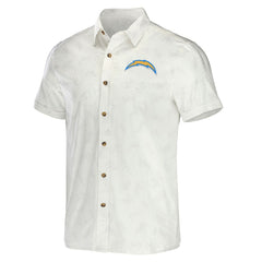 Los Angeles Chargers NFL x Darius Rucker Collection Woven Button-Up T-Shirt - White T-shirts