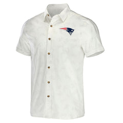 New England Patriots NFL x Darius Rucker Collection Woven Button-Up T-Shirt - White T-shirts
