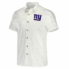 New York Giants NFL x Darius Rucker Collection Woven Button-Up T-Shirt - White T-shirts