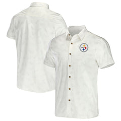 Pittsburgh Steelers NFL x Darius Rucker Collection Woven Button-Up T-Shirt - White T-shirts