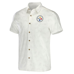 Pittsburgh Steelers NFL x Darius Rucker Collection Woven Button-Up T-Shirt - White T-shirts