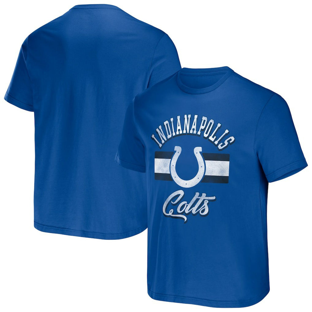 Indianapolis Colts NFL x Darius Rucker Collection Stripe T-Shirt - Royal T-shirts