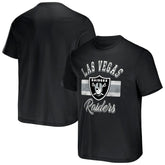 Las Vegas Raiders NFL x Darius Rucker Collection Stripe T-Shirt - Black T-shirts