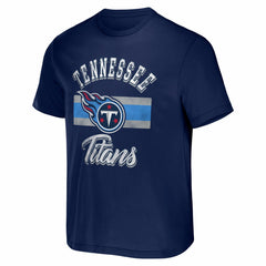 Tennessee Titans NFL x Darius Rucker Collection Stripe T-Shirt - Navy T-shirts