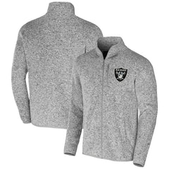 Las Vegas Raiders NFL x Darius Rucker Collection Fleece Full-Zip Jacket - Heather Gray Jackets