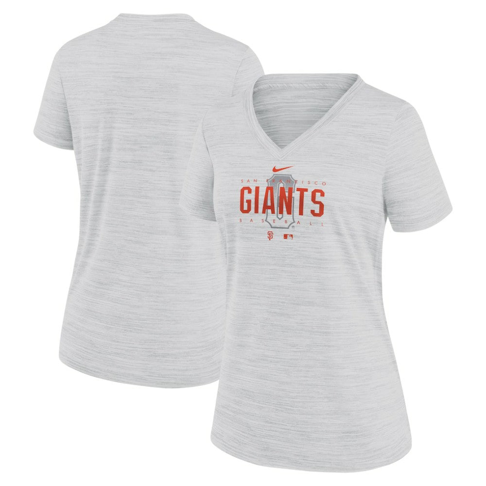 San Francisco Giants Nike Women's City Connect Velocity Practice Performance V-Neck T-Shirt - White T-shirts