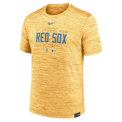 Boston Red Sox Nike City Connect Velocity Practice Performance T-Shirt - Gold T-shirts