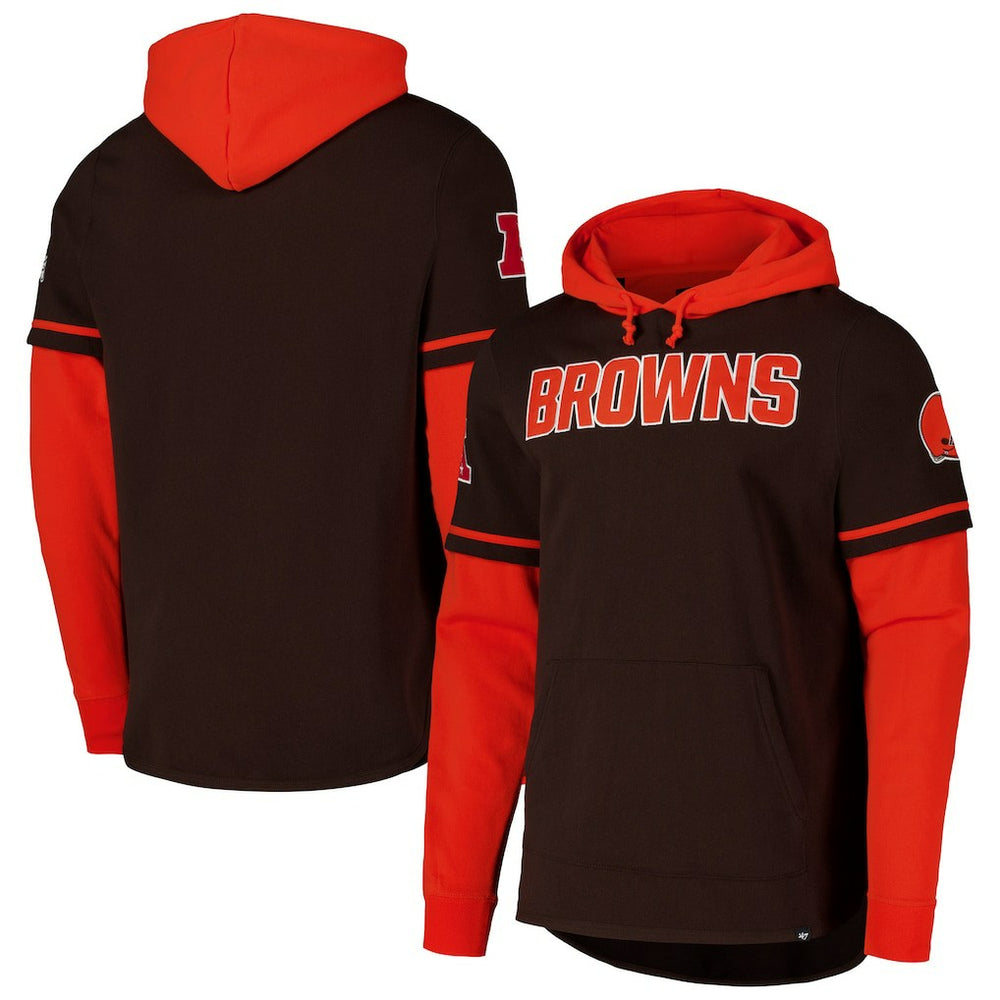 Cleveland Browns '47 Shortstop Pullover Hoodie - Brown Hoodies