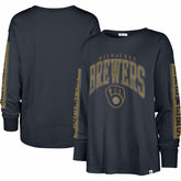 Milwaukee Brewers '47 Women's Statement Long Sleeve T-Shirt - Navy T-shirts