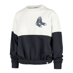 Boston Red Sox '47 Women's Take Two Bonita Pullover Sweatshirt - White/Navy Pullover