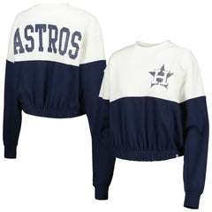 Houston Astros '47 Women's Take Two Bonita Pullover Sweatshirt - White/Navy Pullover