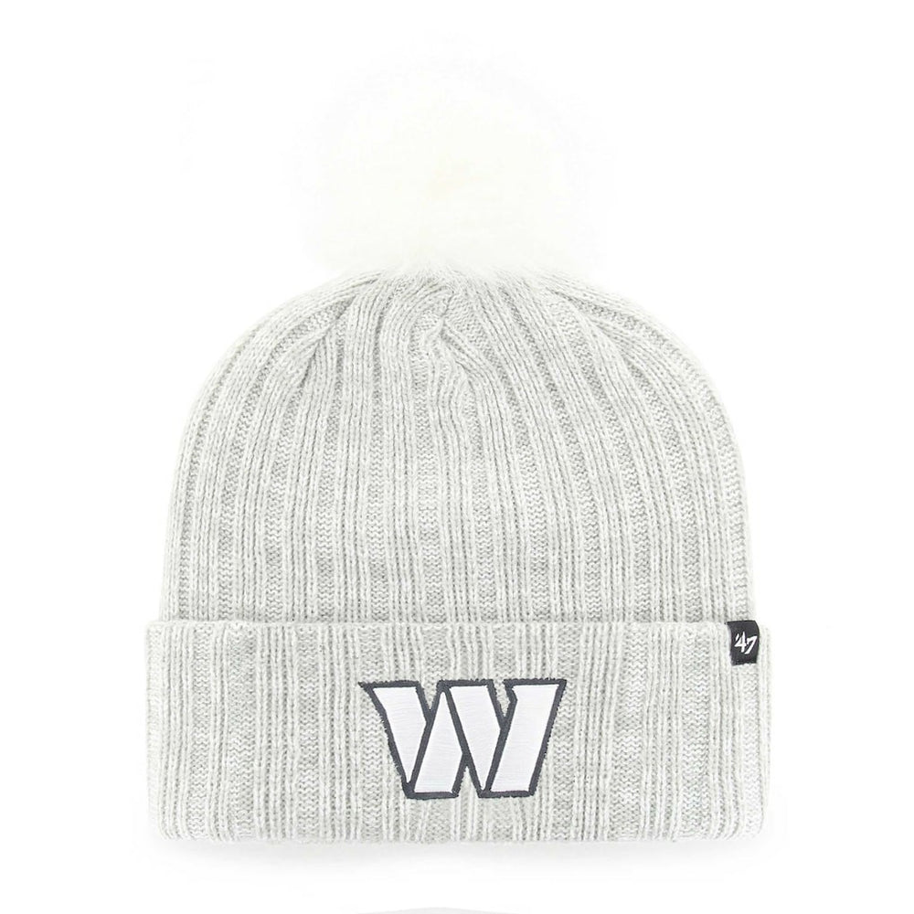Washington Commanders '47 Women's Koda Cuffed Knit Hat with Pom - Gray Hats