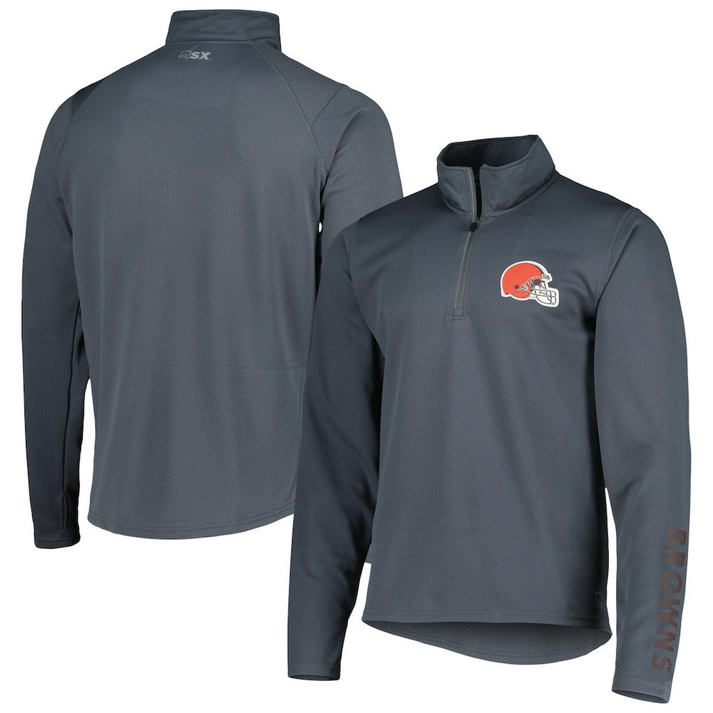 Cleveland Browns MSX by Michael Strahan Half-Zip Pullover - Charcoal Pullover