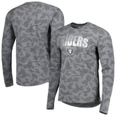 Las Vegas Raiders MSX by Michael Strahan Performance Camo Long Sleeve T-Shirt - Black T-shirts