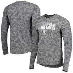Las Vegas Raiders MSX by Michael Strahan Performance Camo Long Sleeve T-Shirt - Black T-shirts