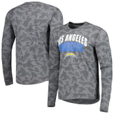 Los Angeles Chargers MSX by Michael Strahan Performance Camo Long Sleeve T-Shirt - Black T-shirts