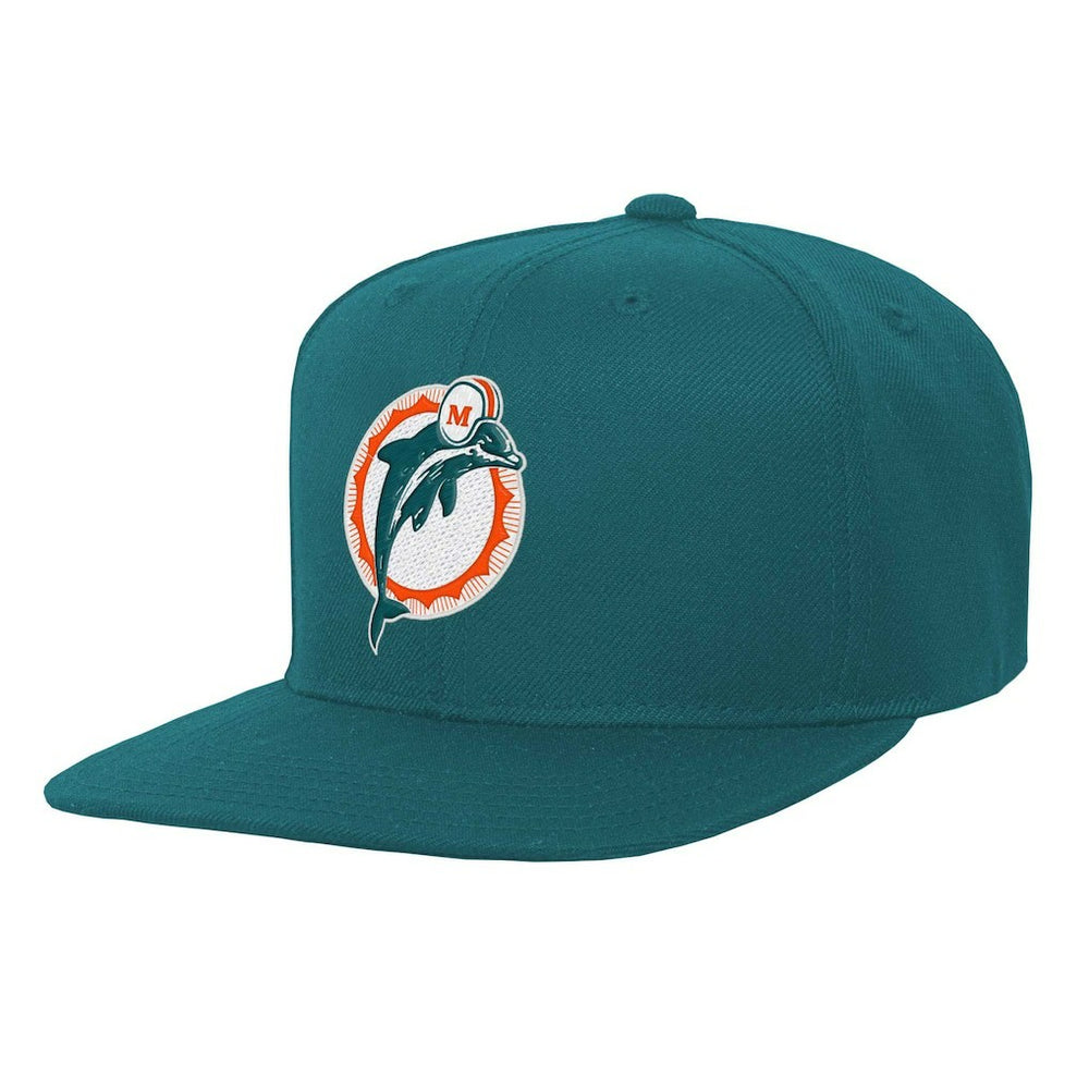 Miami Dolphins Youth Gridiron Classics Ground Snapback Hat - Aqua Hats