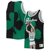 Larry Bird Boston Celtics Sublimated Player Tank Top Kelly Green/Black - Mitchell & Ness