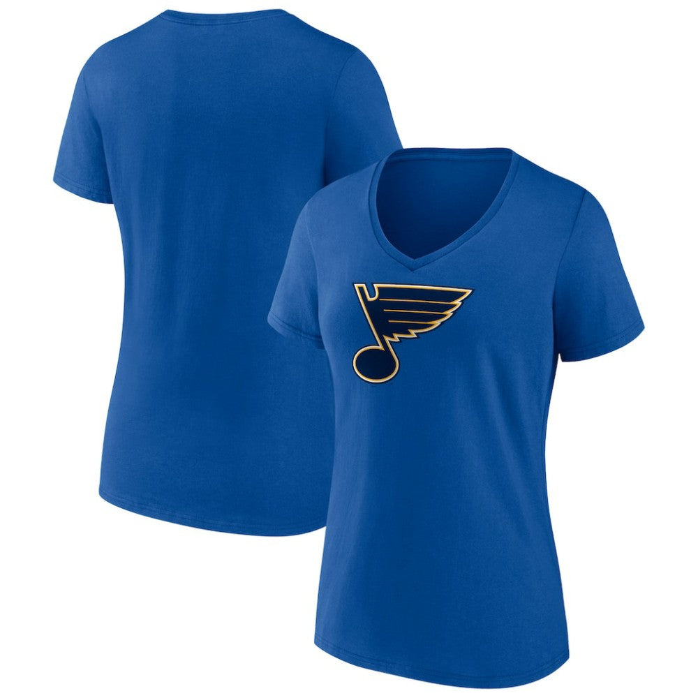 St. Louis Blues Fanatics Women's Primary Logo Team V-Neck T-Shirt - Royal | US 4895302