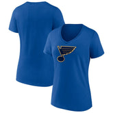 St. Louis Blues Fanatics Women's Primary Logo Team V-Neck T-Shirt - Royal | US 4895302