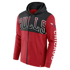 Chicago Bulls Skyhook Colorblock Full-Zip Hoodie Red/Black - Fanatics