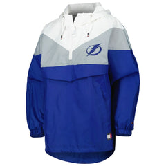 Tampa Bay Lightning Tommy Hilfiger Women's Staci Half-Zip Windbreaker Jacket - Blue/Silver | US 4897629
