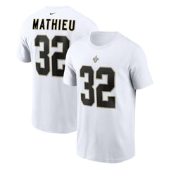 Tyrann Mathieu New Orleans Saints Player Name & Number T-Shirt - White T-shirts