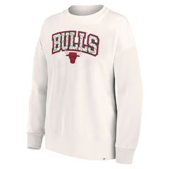 Chicago Bulls Women's Tonal Leopard Pullover Sweatshirt White - Fanatics
