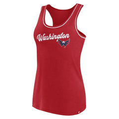 Washington Capitals Fanatics Women's Wordmark Logo Racerback Scoop Neck Tank Top - Red | US 4905399
