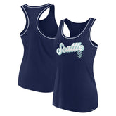 Seattle Kraken Fanatics Women's Wordmark Logo Racerback Scoop Neck Tank Top - Deep Sea Blue | US 4905404