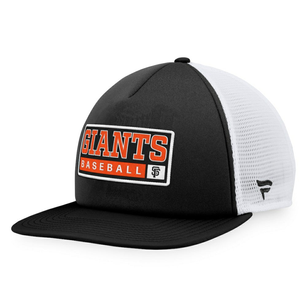 San Francisco Giants Majestic Foam Trucker Snapback Hat - Black/White Hats