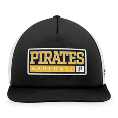 Pittsburgh Pirates Majestic Foam Trucker Snapback Hat - Black/White Hats