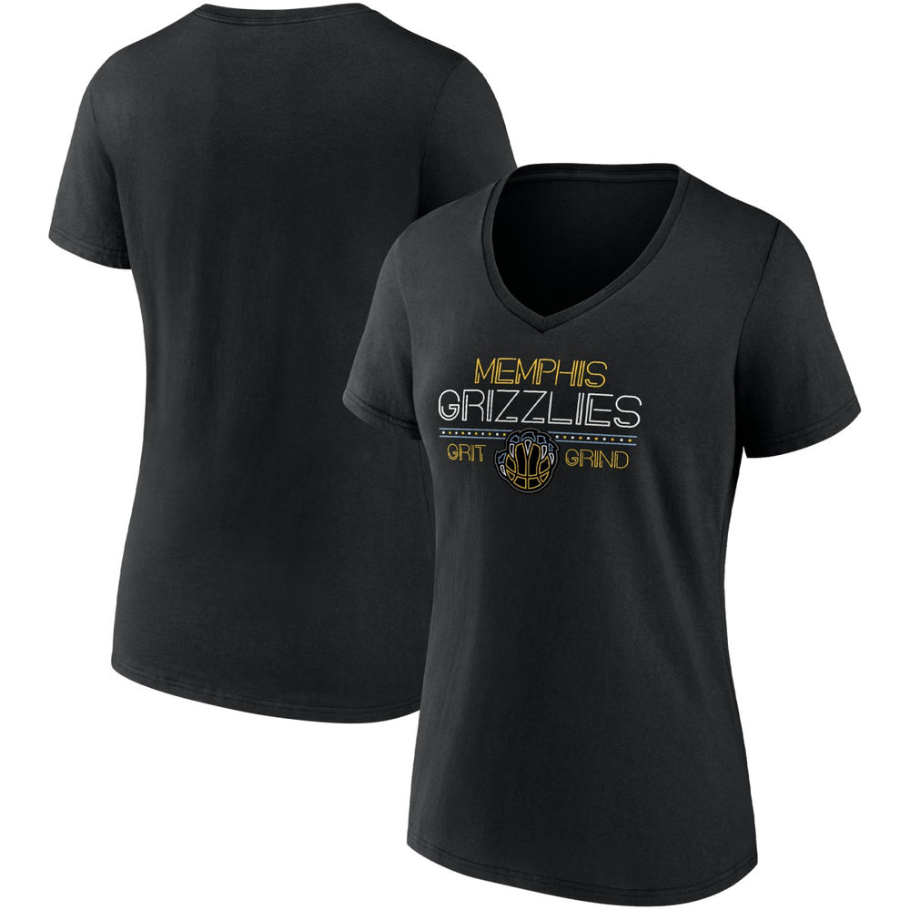 Memphis Grizzlies Women's Hometown Collection Grit Grind V-Neck T-Shirt Black - Fanatics