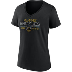 Memphis Grizzlies Women's Hometown Collection Grit Grind V-Neck T-Shirt Black - Fanatics