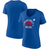 Philadelphia 76ers Women's Hometown Collection Broad Street Ballers V-Neck T-Shirt Royal - Fanatics